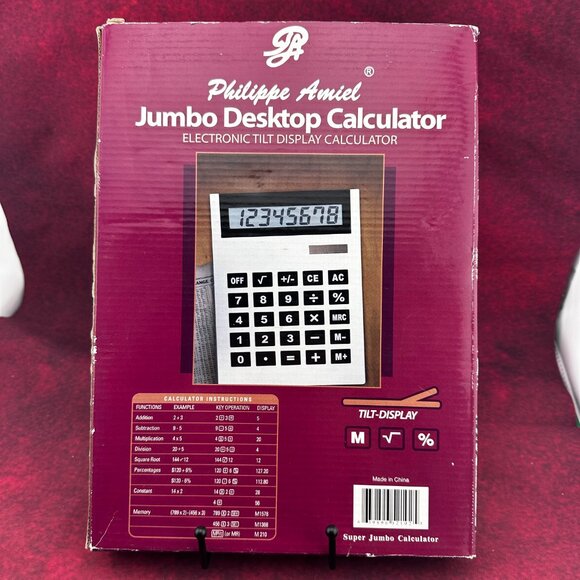 PHILIPPE AMIEL JUMBO DESKTOP CALCULATOR, ELECTRONIC TILT DISPLAY, A4-SIZED - Picture 2 of 11